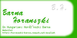 barna horanszki business card